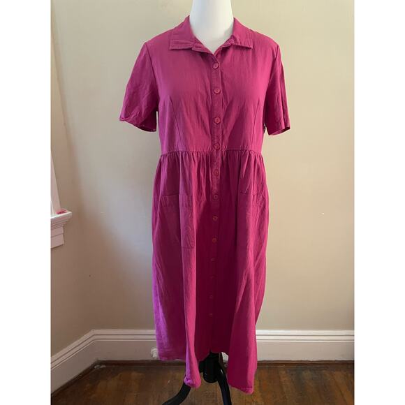 Pink Appleseeds Shirt Dress Large - Picture 1 of 8